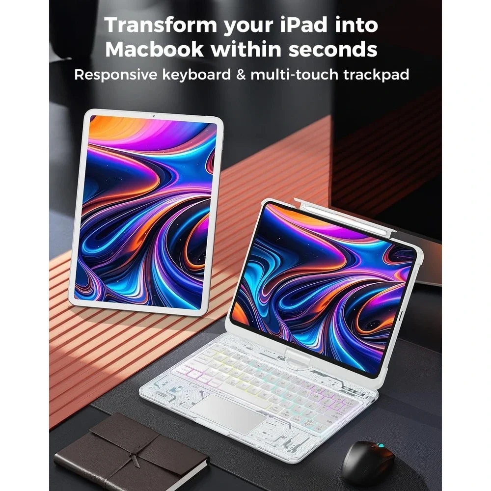 Wireless Keyboard Case iPad Pro 13 M5 M4 2025 2024 Trackpad + Backlit